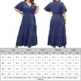 thumbnail image 2 of Vestido A Media Pierna Falda casual Mujer Cuello en V Tallas grandes Dot Impreso Fines de semana Ropa (Azul XXXL) Cgtredaw para Mujer Azul T L, 2 of 6