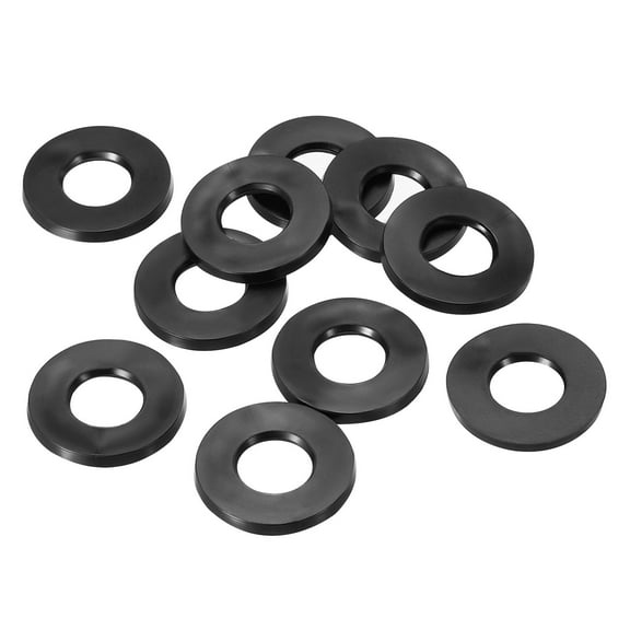 Uxcell M10 Rubber Flat Washer, 40 Pack 10mm ID 20mm OD 2mm Thick Sealing Spacer Gasket Ring, Black