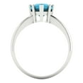 thumbnail image 4 of 2 ctw Solitaire Anniversary Ring for Women | Pear Cut Simulated Turquoise | Hyperallergenic Solid 14K White Gold, 4 of 5
