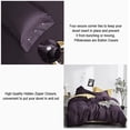thumbnail image 4 of (Full/Queen(230cm x 90”), A#purple) - EAVD Solid Purple Duvet Cover Queen Soft 100% Long Staple Cotton Purple Bedding with 2 Button Pillowcases Luxury Modern Style Purple Comforter Set with Zipper Clo, 4 of 11