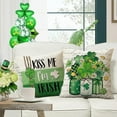 thumbnail image 5 of St. Patrick''s Day Decorative Throw Pillow Covers 16 x 16 Set of 4, Lucky Charm Blessed Shamrock Clover Outdoor Pillowcase, Gold Coins Mason Jar Kiss Me I''m Irish Cushion Case Home Decor, 5 of 5