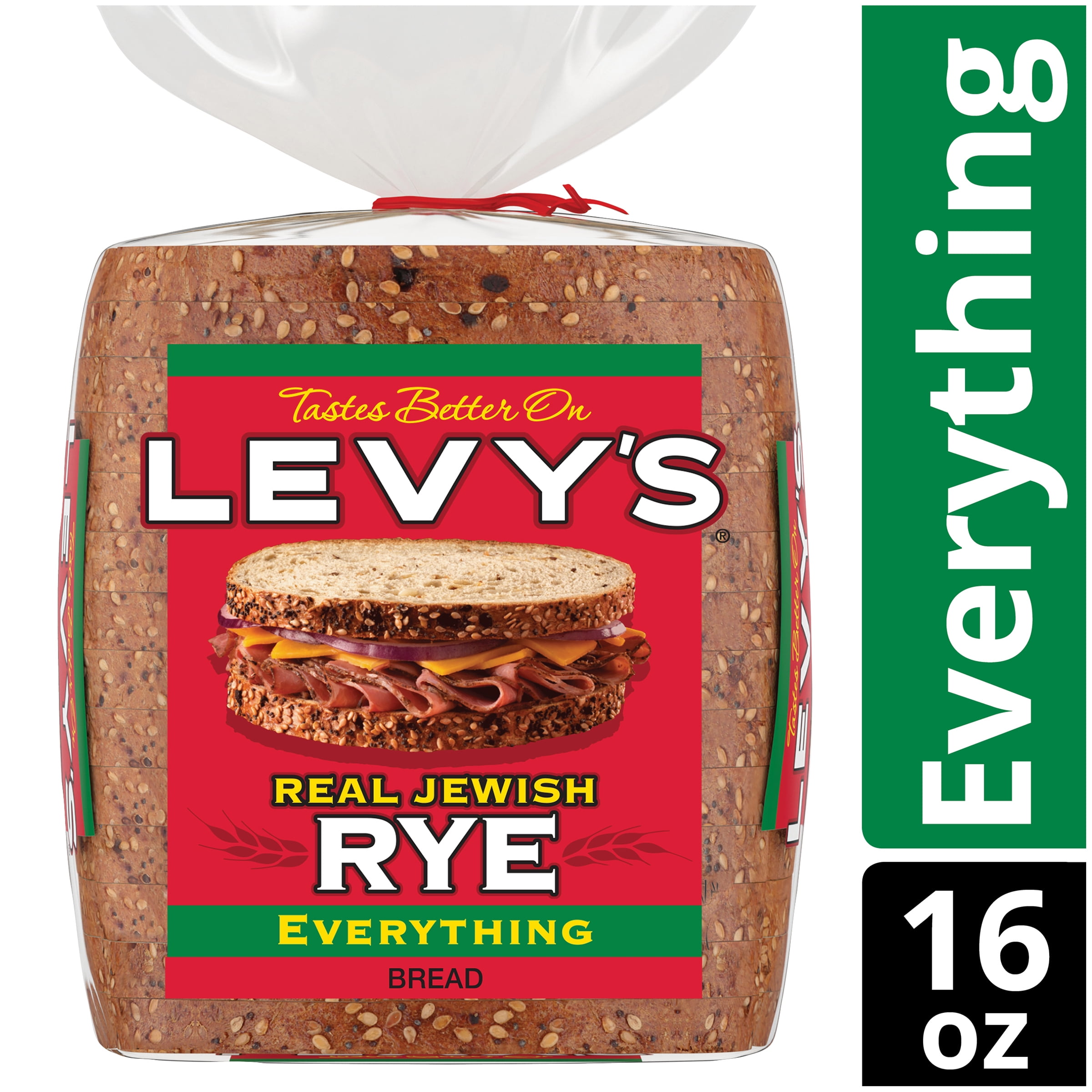 Levy S Real Jewish Rye Everything Bread 16 Oz Walmart Com Walmart Com