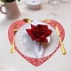 thumbnail image 4 of Manteles individuales con forma de corazón para San Valentín | Manteles de PVC antideslizantes para mesa | 38 x 38 cm, rojos o plateados, para decoración de cocina y comedor, 4 of 6