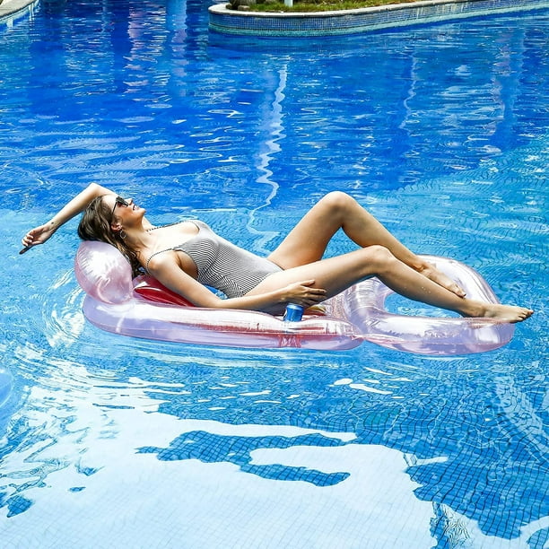 AIMTYD Inflatable Pool Lounge Inflatable Pool Float with Headrest