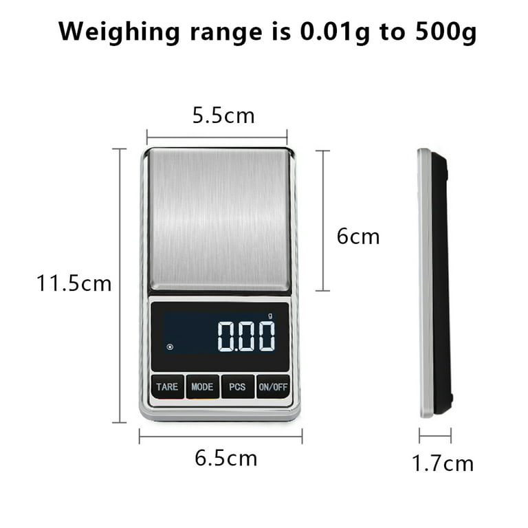 Digital Gram Scale , Small Jewelry Scale,Digital Weight Gram and Oz, Tare  Function Digital Herb Scale for Food, Mini Reptile,,1kg/0.1g，G10096