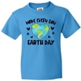 thumbnail image 3 of Inktastic Make Every Day Earth Day with Hearts and Stars Youth T-Shirt, 3 of 5