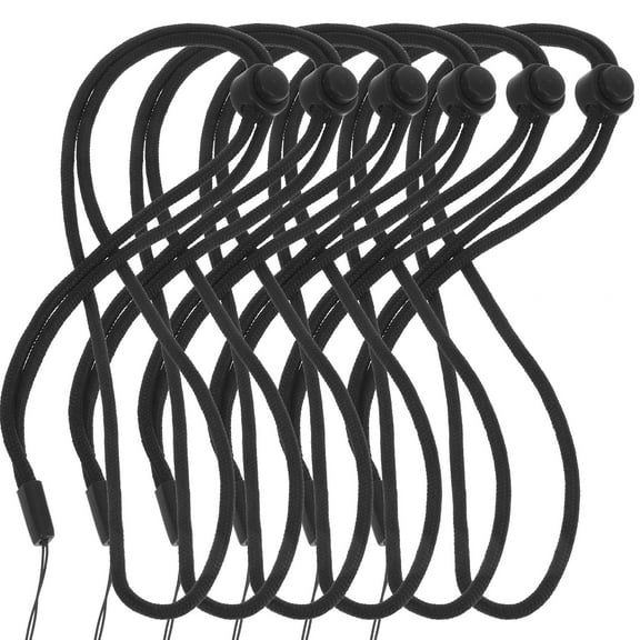 Tineasur 20pcs Elastic Lanyard Black Polypropylene Design Identification Chest Tag