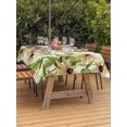 thumbnail image 3 of Outdoor Tablecloth with Umbrella Hole for Patio/Picnic/Party/Camping, Vintage Sunflowers Waterproof Table Cloth Rectangle Table Cover Washable, Spring Botanical Green Leaves (60"x 84"), 3 of 9