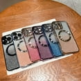thumbnail image 2 of Allytechgroup Magnetic Glitter Case for iPhone 15, Plating Transparent Soft TPU Back Shockproof Cover with Gradient Bling Sparkly Paper for Women & Girls [Compatible with MagSafe], Silver, 2 of 14