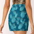 thumbnail image 6 of Blue Cactus Women's skirt Aesthetic skirts New Fashion Short Skirts Blue Cactus Watercolor Cactus Succulent Botanical Art Blue, 6 of 7