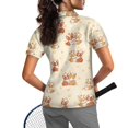 thumbnail image 2 of COEQINE Short Sleeve Golf Shirts for Women 1/4 Zip Quick Dry Fit Golf Tops Corgi Heart Yellow Print Lightweight Workout Polo Shirts Pullover Athletic Tops for Valentine's Day, 2XL, 2 of 7