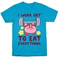 thumbnail image 3 of I Work Out to Eat Everything Kirby Unisex Triblend Tee Tee Shirt Sweatshirt Hoodie, 3 of 7