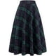 thumbnail image 1 of Faldas largas de lana de tartán para mujer, largas, cálidas, con cintura elástica, talla grande, 1 of 4