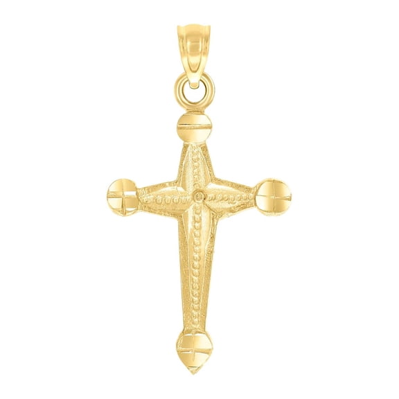 10k Yellow Gold Womens Mens Unisex Cross Religious Charm Pendant 28.8x15.60mm Wide Necklace for Men