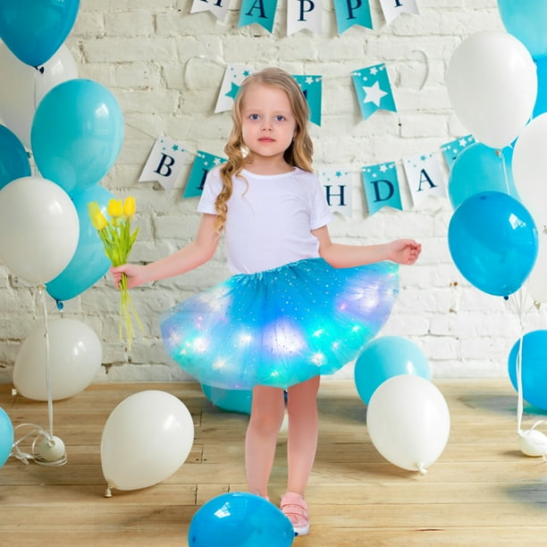 CAROOTU Etoile Lumiere Princesse LED Jupe Danse Lumineux Noel Fete Scene Tulle Ballet Fille Toujours sur Walmart