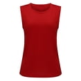 thumbnail image 6 of Tweang Sleeveless Tops Summer Casual women's tanks & camis Lounge Blouse thick strap tank sleeveless shirts for women Long Tank Tops Tank Tops for Women Flowy Tank Loose Fit Red XL, 6 of 8