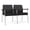 Adler-Castillo Black, variant on Mystic Reception Waiting Room Steel Tandem Seating / Silver Steel / Blue