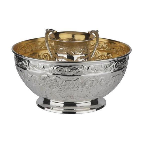 925 Silver Coated Washing Cup & Bowl Set