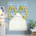 thumbnail image 6 of Swag Valance Curtains for Windows, Lemon Wreath Light Filtering Kitchen Curtains with Rod Pocket, Farmhouse Blue Wooden Floral Decorative Window Treatment Valances for Living Room, 36x36 - 2 PCS, 6 of 9