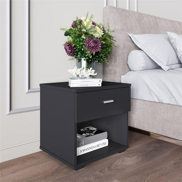 RestRite NOBK153NS Novalee Table de Nuit de Chambre à Profil Bas