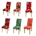 thumbnail image 2 of Christmas chair cover seat cover dining table holiday decoration elastic dining stool cover Santa Claus snowman desk (8,Normal size), 2 of 7