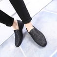 thumbnail image 2 of Zapatos de gran tamaño, zapatos de cuero puntiagudos, estilo coreano, zapatos de hombre personalizados con lentejuelas, zapatos de guisantes, 2 of 6