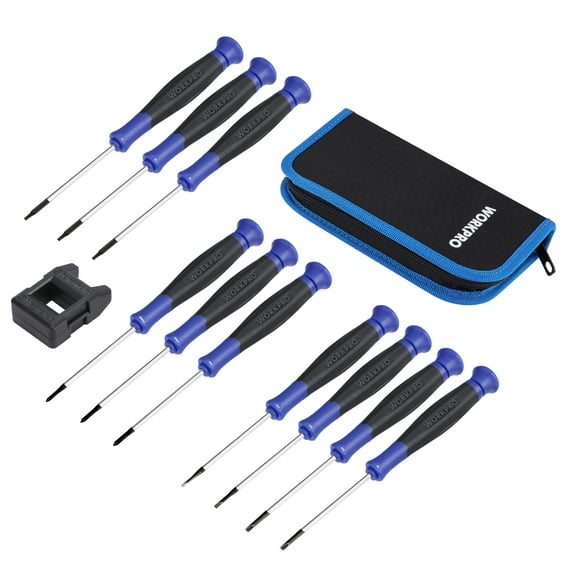 Juego de destornilladores de precisión WORKPRO de 10 piezas con funda
