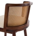 thumbnail image 6 of Christopher Knight Home Set of 2 Wooden Armless Counter Stools with Beige Upholstery, Dark Walnut, 6 of 11