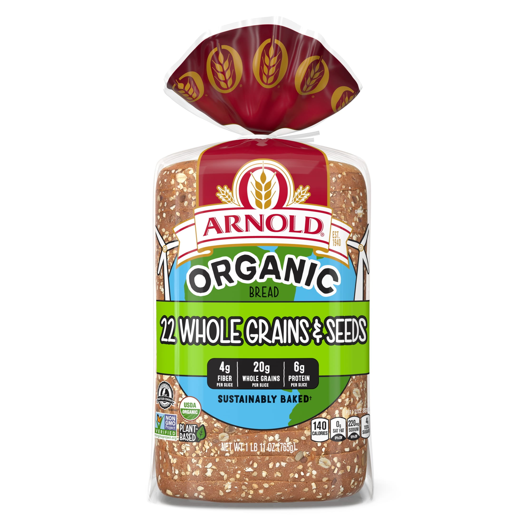 Arnold Organic 22 Whole Grains & Seeds Bread, 27 oz
