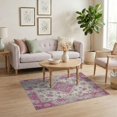 thumbnail image 3 of ODIKA Pink Vintage Distressed Botanical Scroll Border Boho Ditsy Field for Home Office, Gaming Room, Under Desk, Non-Slip Chair-Friendly, 3 of 7