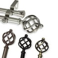 thumbnail image 3 of 13/16" Adjustable 28-48 inch Double Curtain Rod with Jinx Finials - Black, 3 of 4