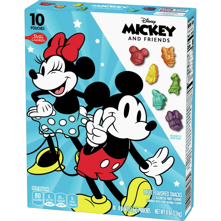 菓子 Mickey Mickey & Friends Fruit Flavored Snacks, Gummy Treat Pouches, 10 ct