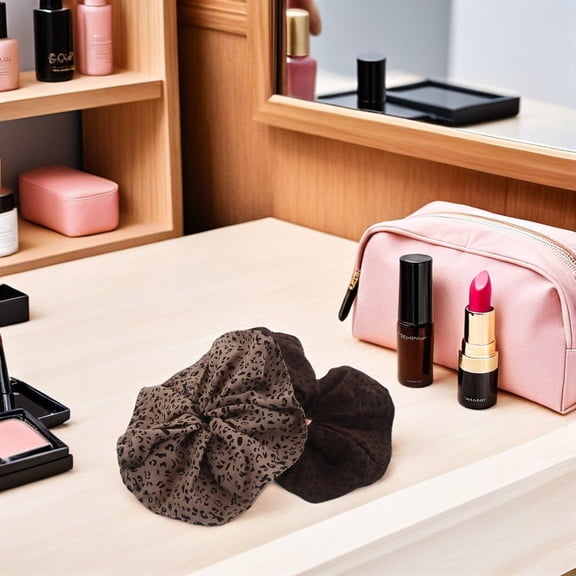 OUNONA 2Pcs Fashionable Leopard Hair Ties Thick Elastic Scrunchies for Secure Comfortable Wear