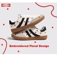 thumbnail image 5 of LUCKY STEP Womens Fashion Floral Embroidery Retro Sneakers Casual Shoes,White&Black, 5 of 10