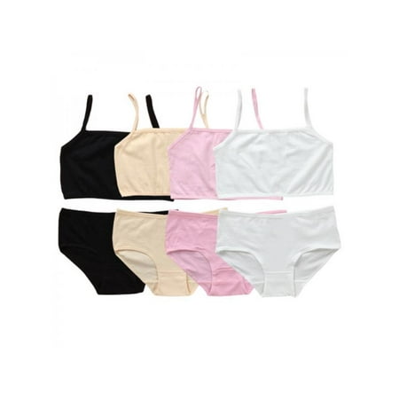 Macho Student Pants MarinaVida Kids Girls Soft Cotton Bra Set Student Underwear Pants Training Bras Set ()