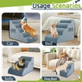 thumbnail image 6 of 5-Step Fleece-Grey Dog Stairs for 24"-30 Inch Couch Bed, Non-Slip Sturdy Ramp, Gray, 6 of 6