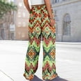 thumbnail image 5 of QIJUNTUO ​Petite Women's Wide Leg Palazzo Pants High Waist Resort Wear Vacation Trousers Flowy Beach Boho Chic Casual Comfort Bottoms​ Green, 5 of 7