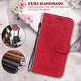 thumbnail image 4 of TECH CIRCLE Cases for Galaxy A32 5G Wallet Case Card Slot Flip Folio Cover Embossed Clover Flower PU Leather  Kickstand with Strap Compatible with Samsung Galaxy A32 5G, Red, 4 of 6