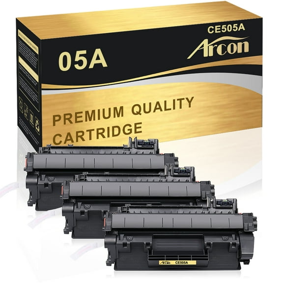 Arcon 3-Pack Compatible Toner for HP CE505A 05A LaserJet P2030 P2035 P2035N P2050 P2055D P2055DN P2055X Printer Ink (Black)