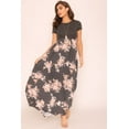 thumbnail image 6 of Eloges Women's Short Sleeve Contrast Floral Maxi Dress with Pockets, 6 of 16