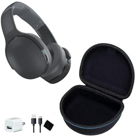 Go Deluxe Skullcandy Crusher Evo Over-Ear Wireless Headphones Wireless Bluetooth Headphones Bundle Protective Case and Charging Plug (Graphite)
