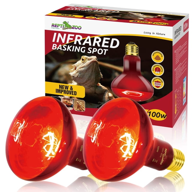 Lámpara de calor infrarrojo REPTI ZOO de 100 W para reptiles, paquete de 2