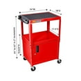 thumbnail image 3 of Multipurpose Height Adjustable Steel Av Utility Cabinet Cart - Red, 3 of 7