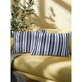 thumbnail image 5 of Outdoor Pillows Waterproof, Navy Blue Striped Throw Pillows with Inserts Included, Farmhouse Stripes Modern Geometric Indoor Outdoor Decorative Lumbar Pillow for Bed/Couch/Patio 12"x20", 2Pcs, 5 of 8