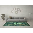 thumbnail image 3 of Ahgly Company Indoor Rectangle Abstract Turquoise Blue Modern Area Rugs, 6' x 9', 3 of 4