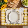thumbnail image 4 of Sunflowers Placemats Set of 4, Yellow Floral Watercolor Botanical Checkered Rustic Placemats for Dining Table, Place Mats for Kitchen Tabletop, Waterproof Wipeable Dining Table Mats Set, 4 of 9