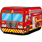 Kiddie Play Fire Truck Pop Up Play Tent for Kids Indoor/Outdoor Use for Ages 3+