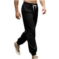 thumbnail image 3 of Men's Jogger Pants Elastic Waist Drawstring Sweatpants Tapered Fit Lightweight Outdoor Trousers with Pockets, 3 of 8
