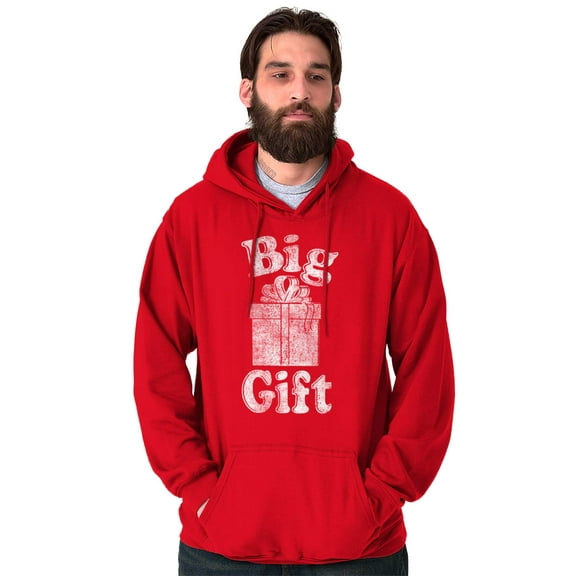 Funny Big Wrapped Christmas Present Unisex Plus Fleece Graphic Hoodie Brisco Brands 4X