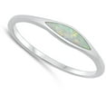 thumbnail image 4 of CHOOSE YOUR COLOR White Simulated Opal Ring .925 Sterling Silver Band CZ Jewelry Female Size 9, 4 of 4